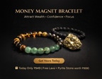 Gemzo Money Magnet Bracelet – 4 Powerful Crystals for Wealth & Success ( FREE COMBO )