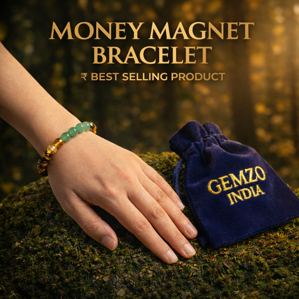 Gemzo Money Magnet Bracelet – 4 Powerful Crystals for Wealth & Success