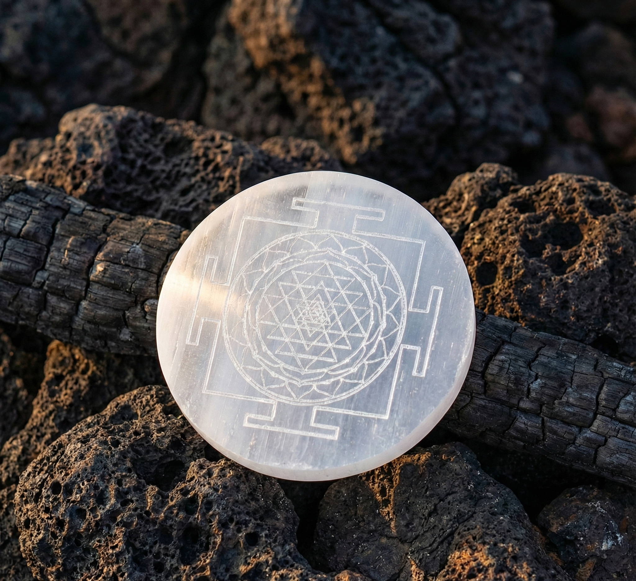 THE GEMZO Selenite Charging Plate – Crystal Cleansing & Energy Activation Tool