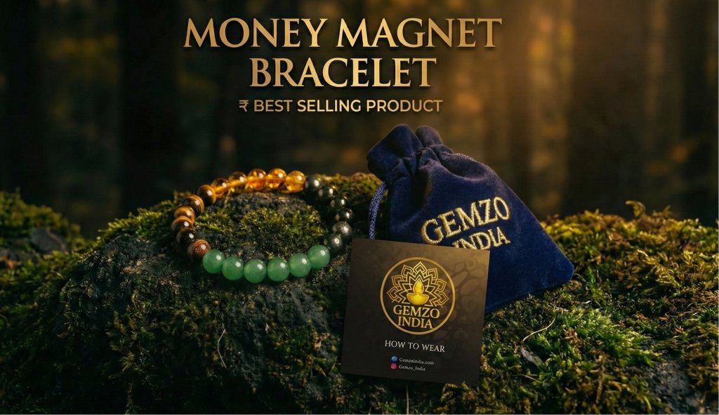 Gemzo Money Magnet Bracelet – 4 Powerful Crystals for Wealth & Success