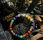 GemzoIndia Real 7 Chakra Crystal Bracelet – Healing • Balance • Energy Alignment