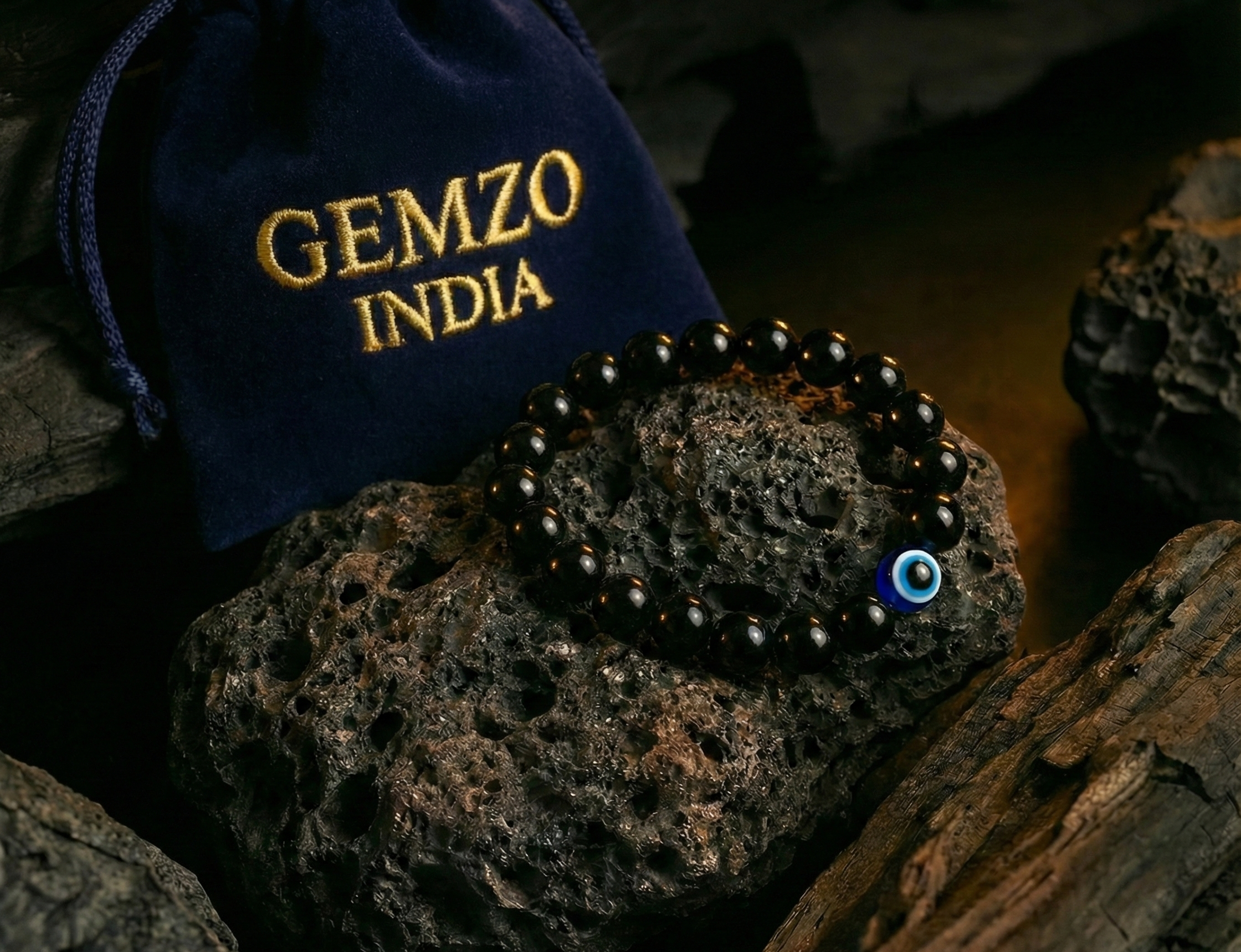 THE GEMZO BLACK TOURMALINE WITH EVIL EYE 🧿 (No Nazar)