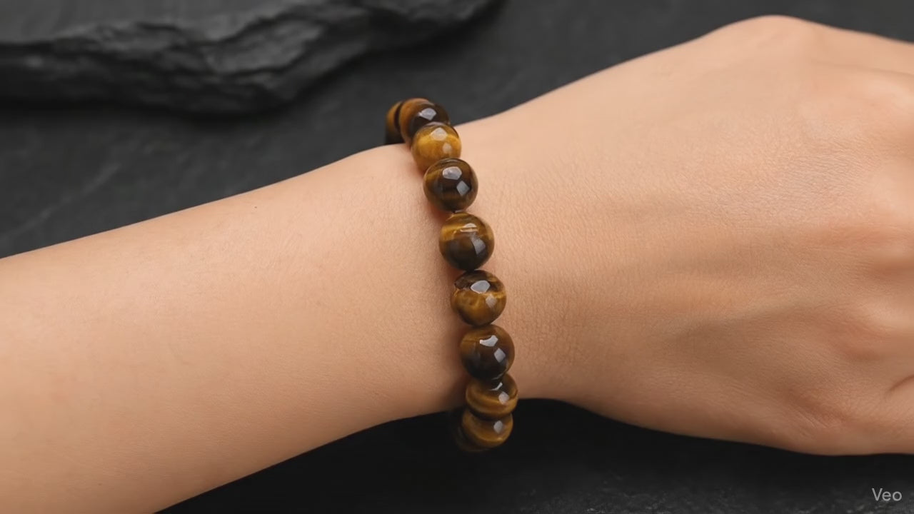 Premium Tiger Eye Bracelet for Confidence & Success | Gemzo India
